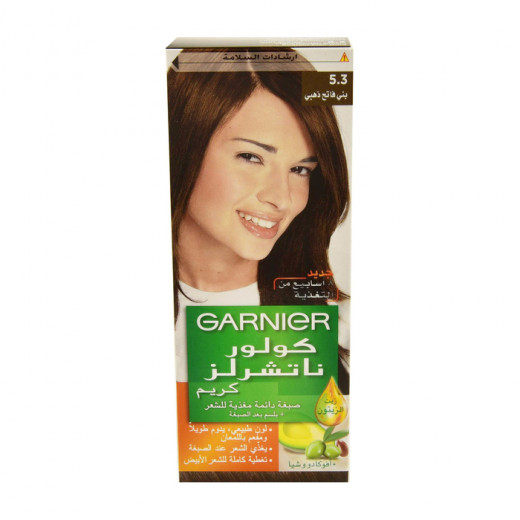 Garnier Color Naturals Nourishing Cream Hair Dye, 5.3 Light Golden Brown