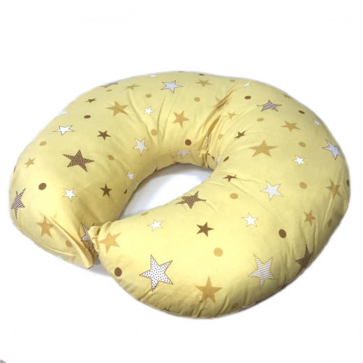 Baby baba Nursing Pillow, Yellow with Stars