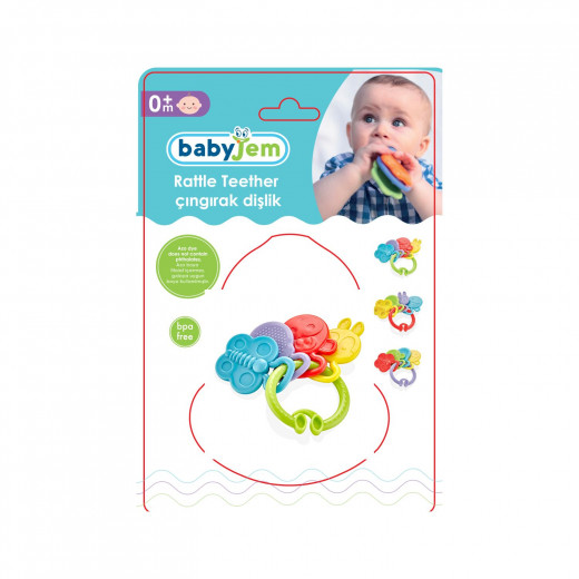 Babyjem Teether Rattle Toy, Blue Color