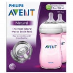 Philips Avent Natural Baby Bottle Slow Flow Teat  260 ml Pink, Pack of 2