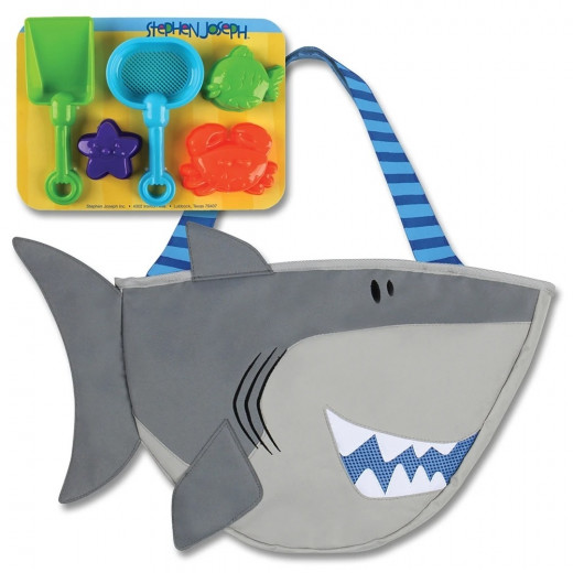 Stephen Joseph Beach Totes with Sand Toy Play Set, Shark