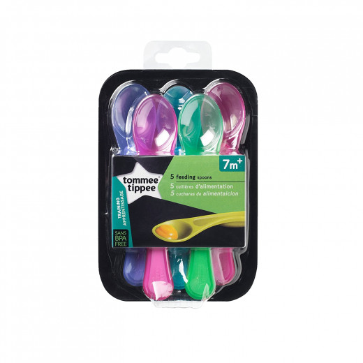 Tommee Tippee Feeding Spoons, 5 Count, Pink