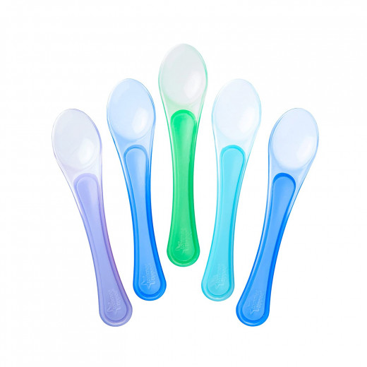 Tommee Tippee Feeding Spoons, 5 Count, Blue