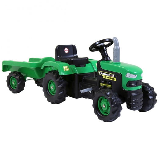 Dolu Tractor Pedal Operated With Trailer, Green