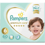 Pampers Premium Care, Size 6, Extra Large, 13+ kg, Mega Box, 60 Diapers