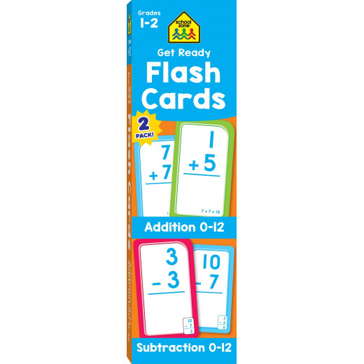 School Zone Get Ready Flash Cards Addition & Subtraction 2-pack, 110 cards