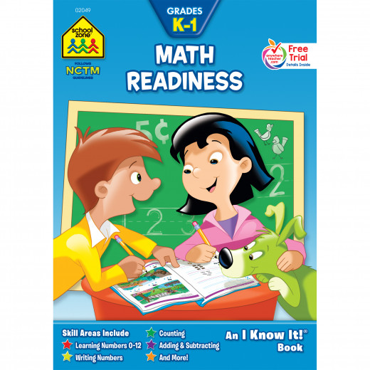 School Zone Math Readiness Grades K-1 Workbook, 32 pages