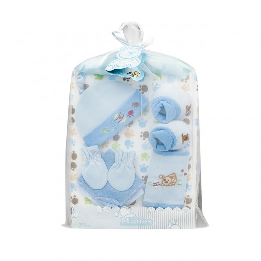 طقم هدايا للأطفال حديثي الولادة مكون من 9 قطع من ليتل ميموس، اللون الأزرق