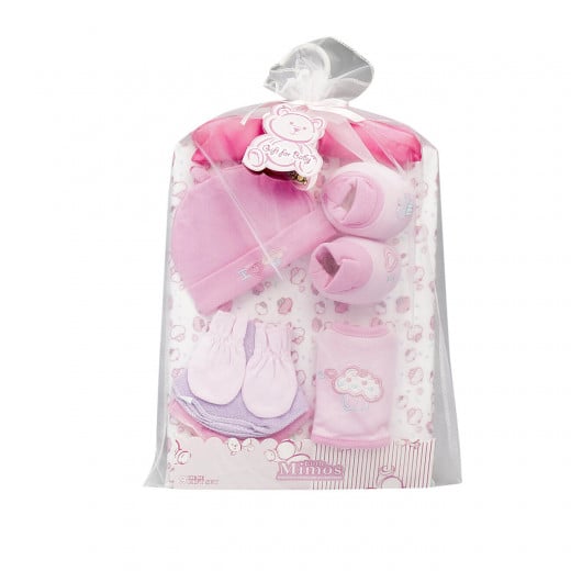 طقم هدايا للأطفال الرضع مكون من 9 قطع اللون الزهري من ليتل ميموس