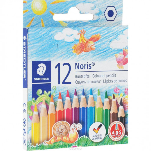 Staedtler Noris 144 Coloured Pencil, 12 Half Length Pencils