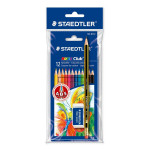 Staedtler Noris Club 144 Colored Pencil, 12 Colors & 1 Noris Pencil with Small Mars Rubber