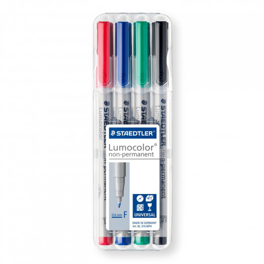 Staedtler Lumocolor® Non-Permanent Pen F, Pack of 4