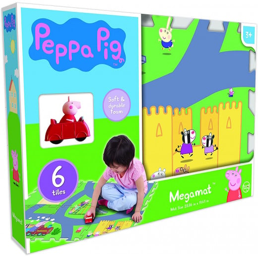Peppa Pig Mega 6-Piece Floor Play Mat with Vehicle