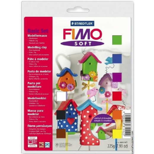 Staedtler Fimo Soft Oven Hardening Modelling Clay Basic Set Assorted Colours Pack Of 12 