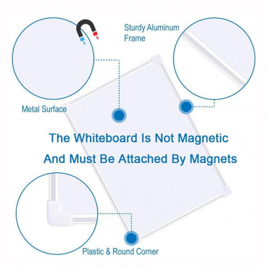 Double Sided Magnetic Whiteboard with Aluminium Frame 30x 40cm