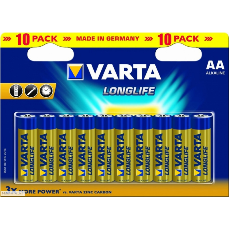Varta LongLife AA Bateries Pack of 10 | Home | Electronics | Chargers & Batteries