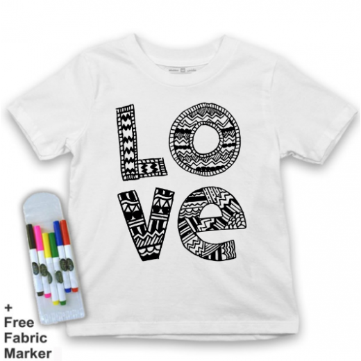 تي شيرت للأطفال, بتصميم كلمة حب, 2 سنوات من ملبس