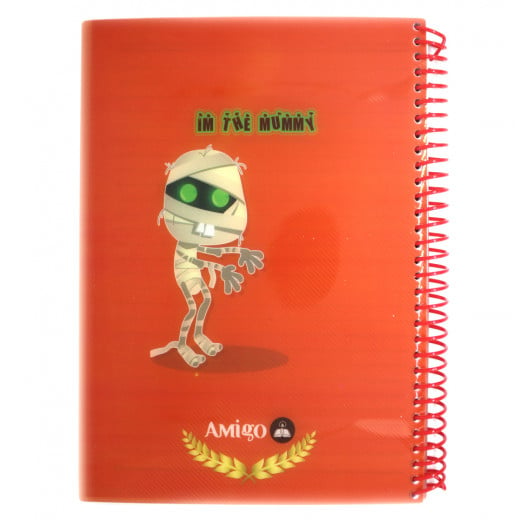 Amigo I am the Mummy Wire Notebook, Red, 140 page, 4 subjects