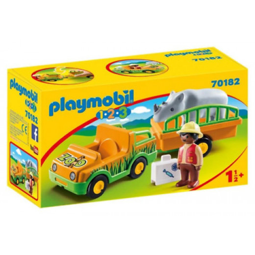 Playmobil  Zoo Vehicle With Rhinoceros