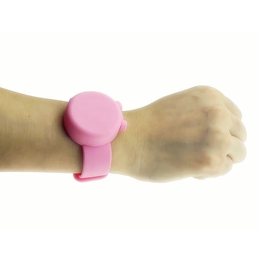 سوار اليد على شكل ساعة لتعبئة الهايجين بداخله, اللون الزهري