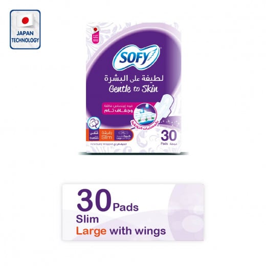 Sofy Gentle to Skin Large pads, 30 pieces