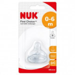 NUK Medium Flow Replacement Nipples, Stage 1, Silicone, Pack of 1