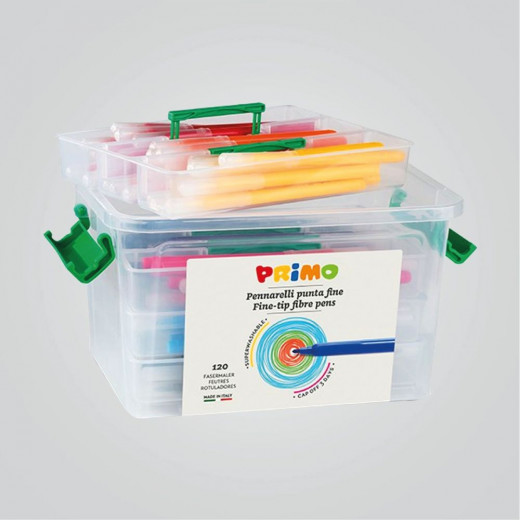 Primo 120 Assorted Colours Fibre Flowmasters In Plastic Wallet