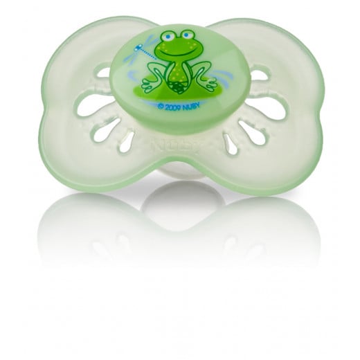 Nuby Colored Butterfly Pacifier With Oval Baglet (6-18Months) - Green