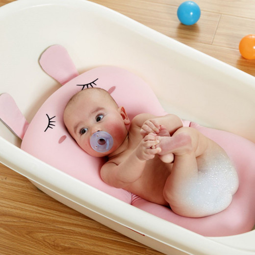 Newborn Bathtub Pillow - Baby Bath Seat Support Mat - Pink