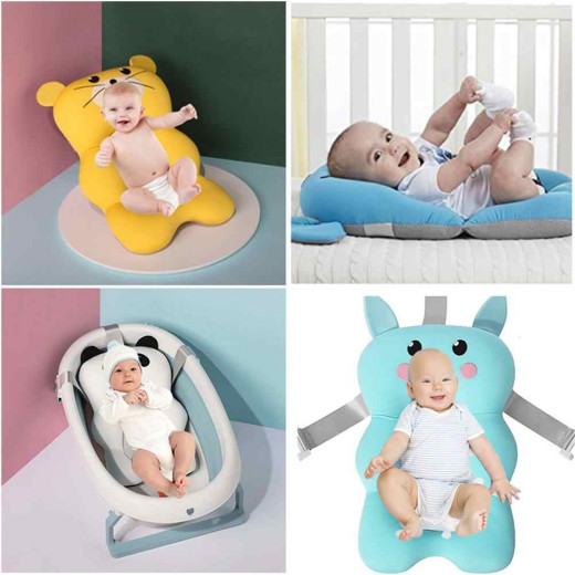 Newborn Bathtub Pillow - Baby Bath Seat Support Mat - Blue