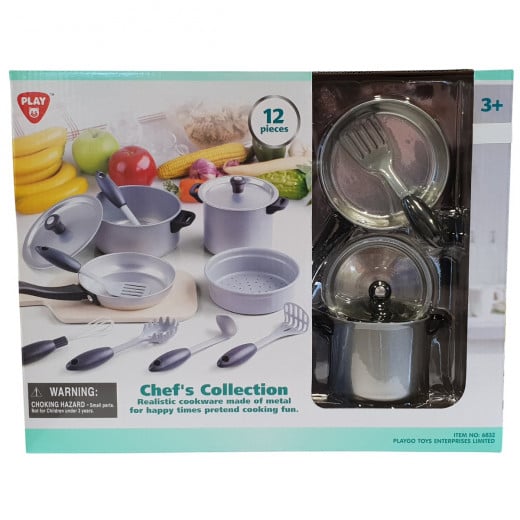 PlayGo Chef's  Collection 12 PCS (Metal  CookWare)