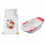 Farlin Package - ( Cot Bedding Set +  Bath Tub With net Dual Color )