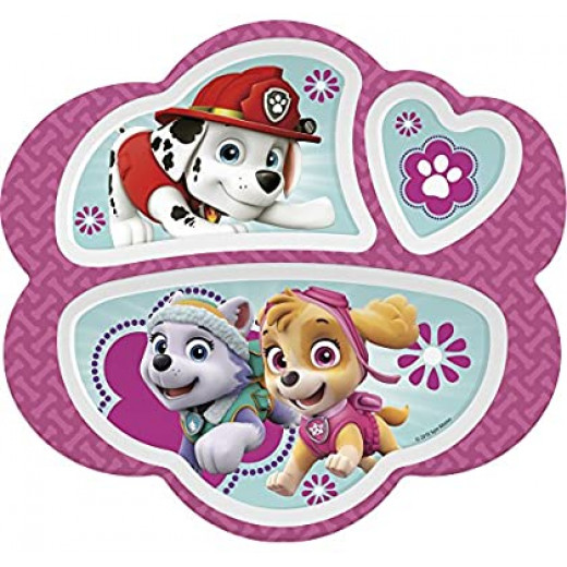Zak! Designs 3 Section Plate featuring Pink Paw Patrol Graphics