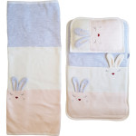 Newborn Baby Nursing Set, 3 pieces, Pink Rabbit