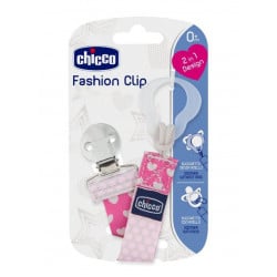 Chicco Fashion Soother Clip Holder - Pink