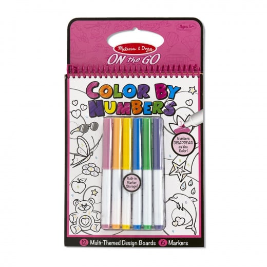Melissa & Dough On the Go Color by Numbers Kids' Design Boards With 6 Markers
