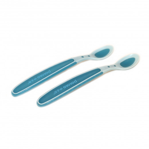 Potato Plastic Thermal Spoon for Children, Blue