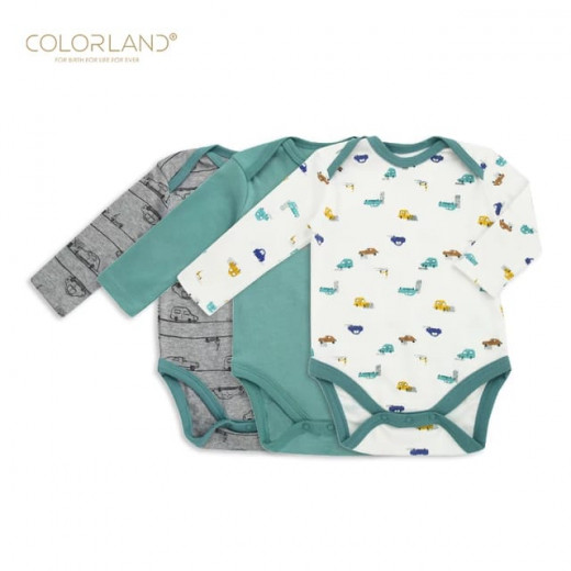 Colorland - (1) Baby Bodysuit 3 Pieces In One Pack - 6-9 Months