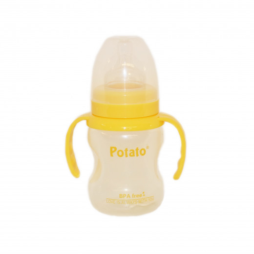 Potato Baby Feeding Bottle with Handle, 3-6 months, Yellow, 180 ml