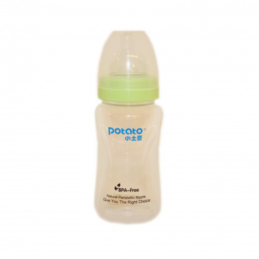 Potato Wide Neck Feeding Bottle With Handle +6 months - Green 300 ml