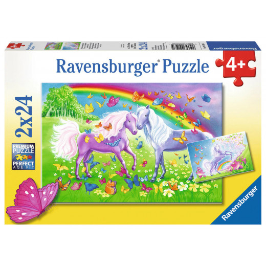 Ravensburger Rainbow Horses - 2x24pc Jigsaw Puzzle