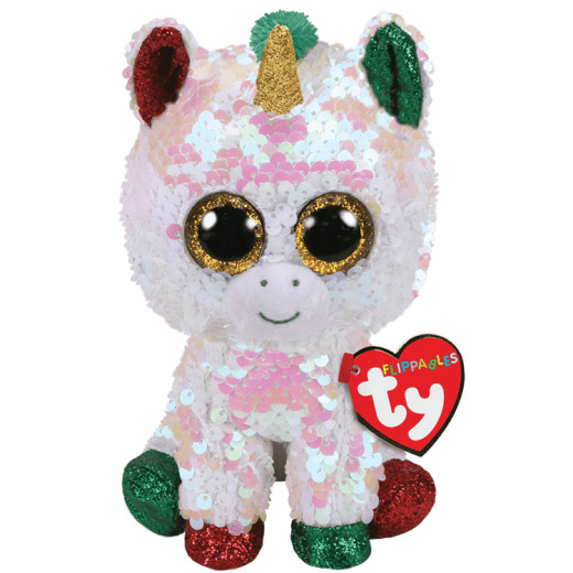 TY Flippables Sequin Plush - STARDUST the Christmas Unicorn (LARGE Size - 17 inch) (Mint)