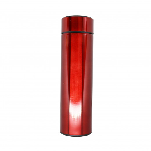 Insulated Water Bottle, Thermos Shape, Red, 500 ml