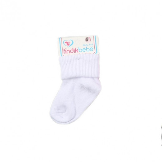 1 Pair of Baby Socks New born, White