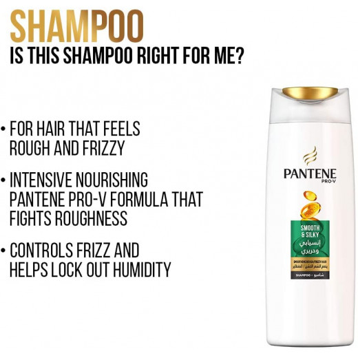 Pantene Pro-V Smooth & Silky Shampoo for Rough/Frizzy Hair, 1000 ml