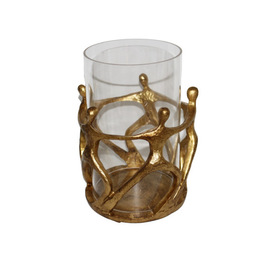 Circle Candle Holder Decoration Piece - Gold