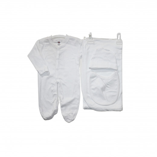 4 pieces Clothing Set for 0-3 months - White