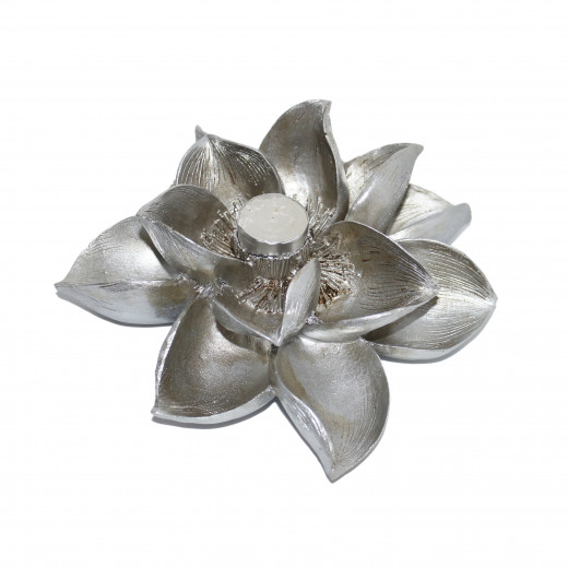 Silver Candle Holder in Flower Shape - Large