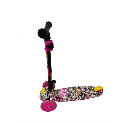 children's scooter boys and girls 2 years old skateboard graffiti scooter, Pink