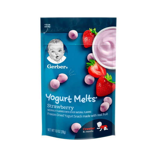 Gerber Yogurt Melts Freeze-Dried Yogurt Snack made with real fruit, Strawberry
